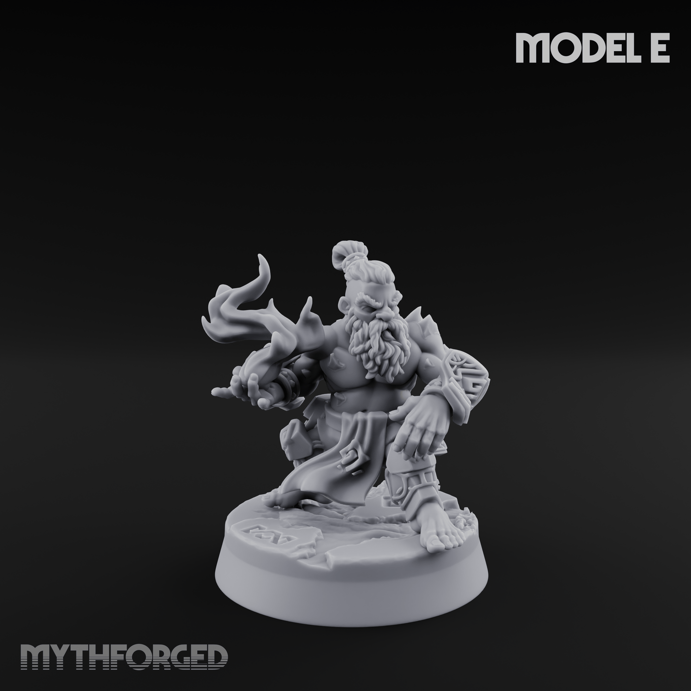 Flames Towering Skyward Dwarf Fire Casters E Miniature for Dungeons and Dragons, Pathfinder or other TTRPGs