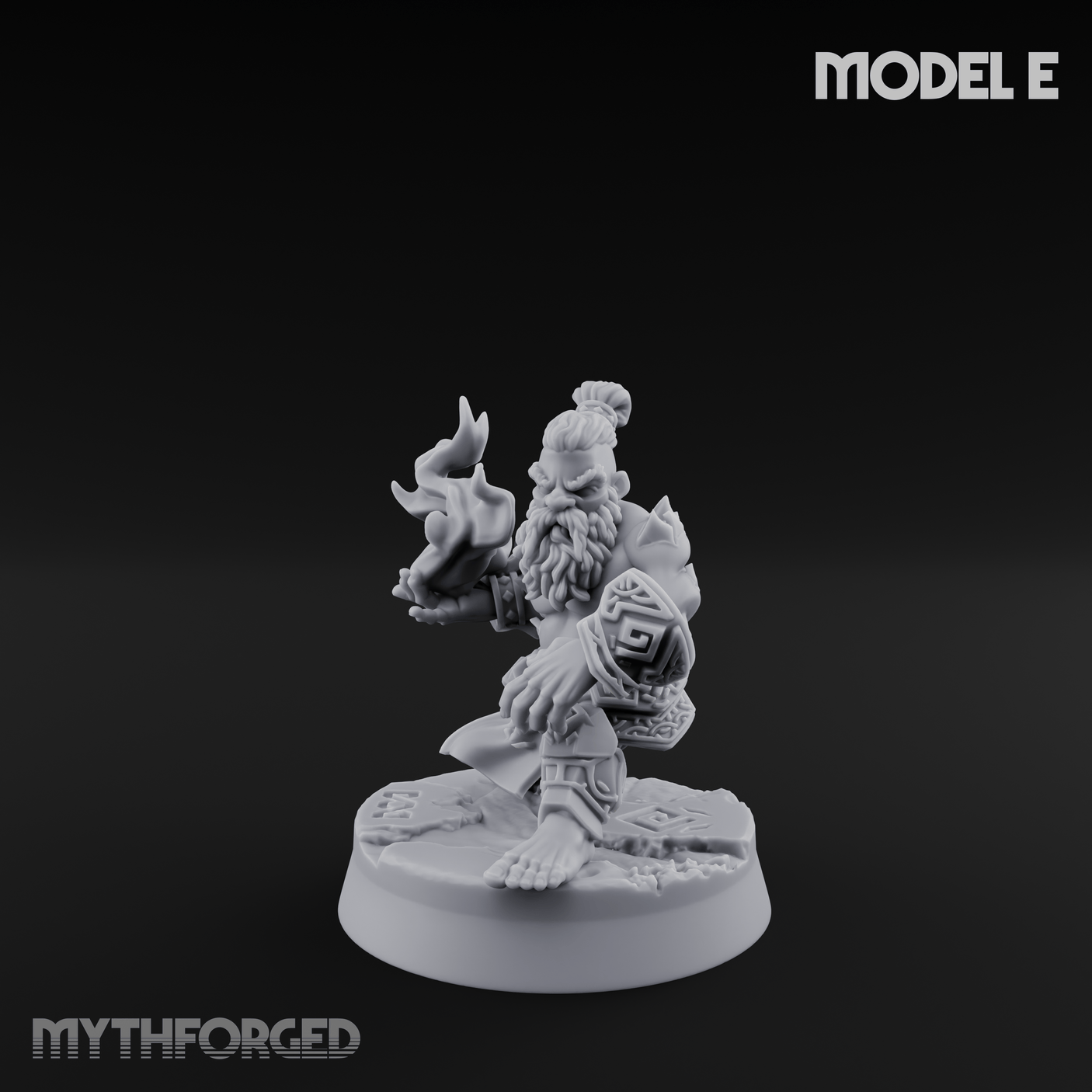 Flames Towering Skyward Dwarf Fire Casters E Miniature for Dungeons and Dragons, Pathfinder or other TTRPGs