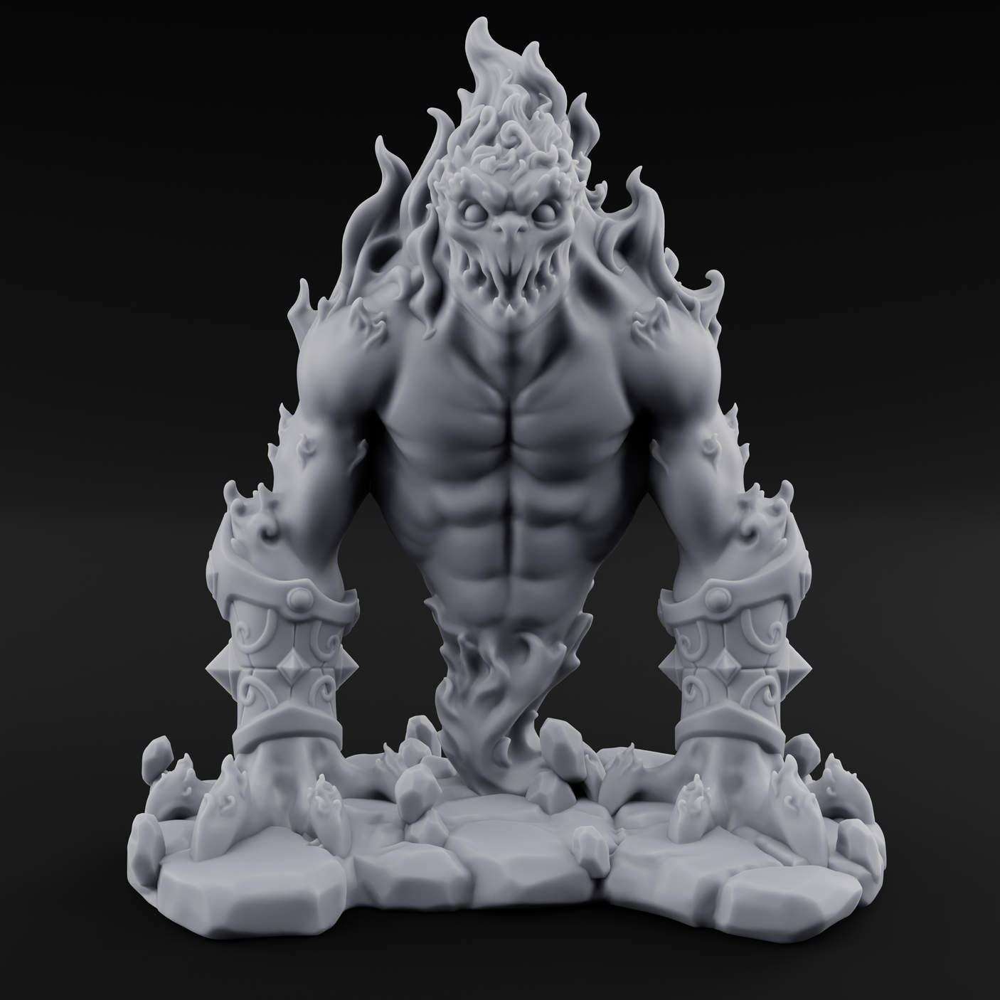 Shackle Bursting Fire Elemental Brute Miniature for Dungeons and Dragons, Pathfinder or other TTRPGs