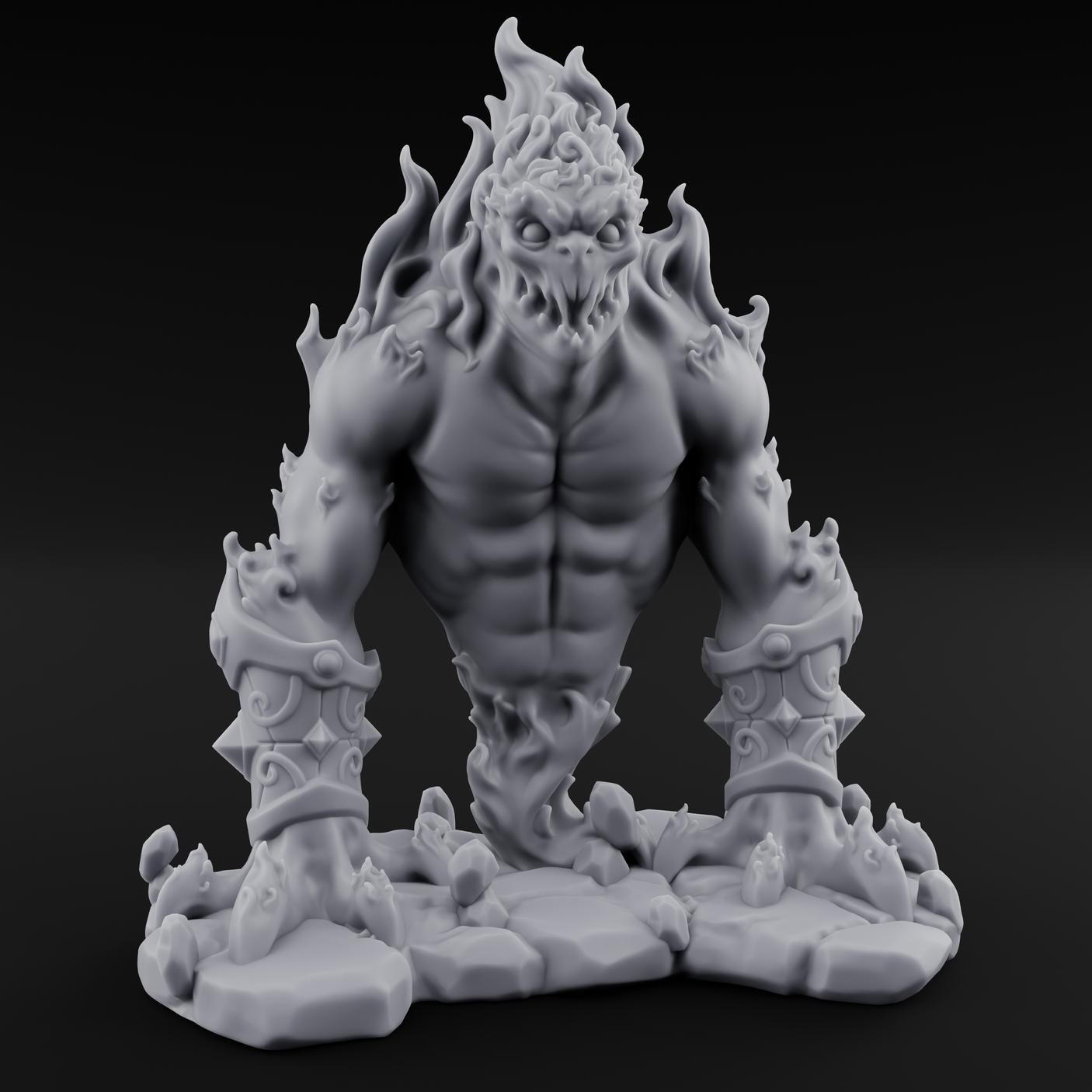 Shackle Bursting Fire Elemental Brute Miniature for Dungeons and Dragons, Pathfinder or other TTRPGs