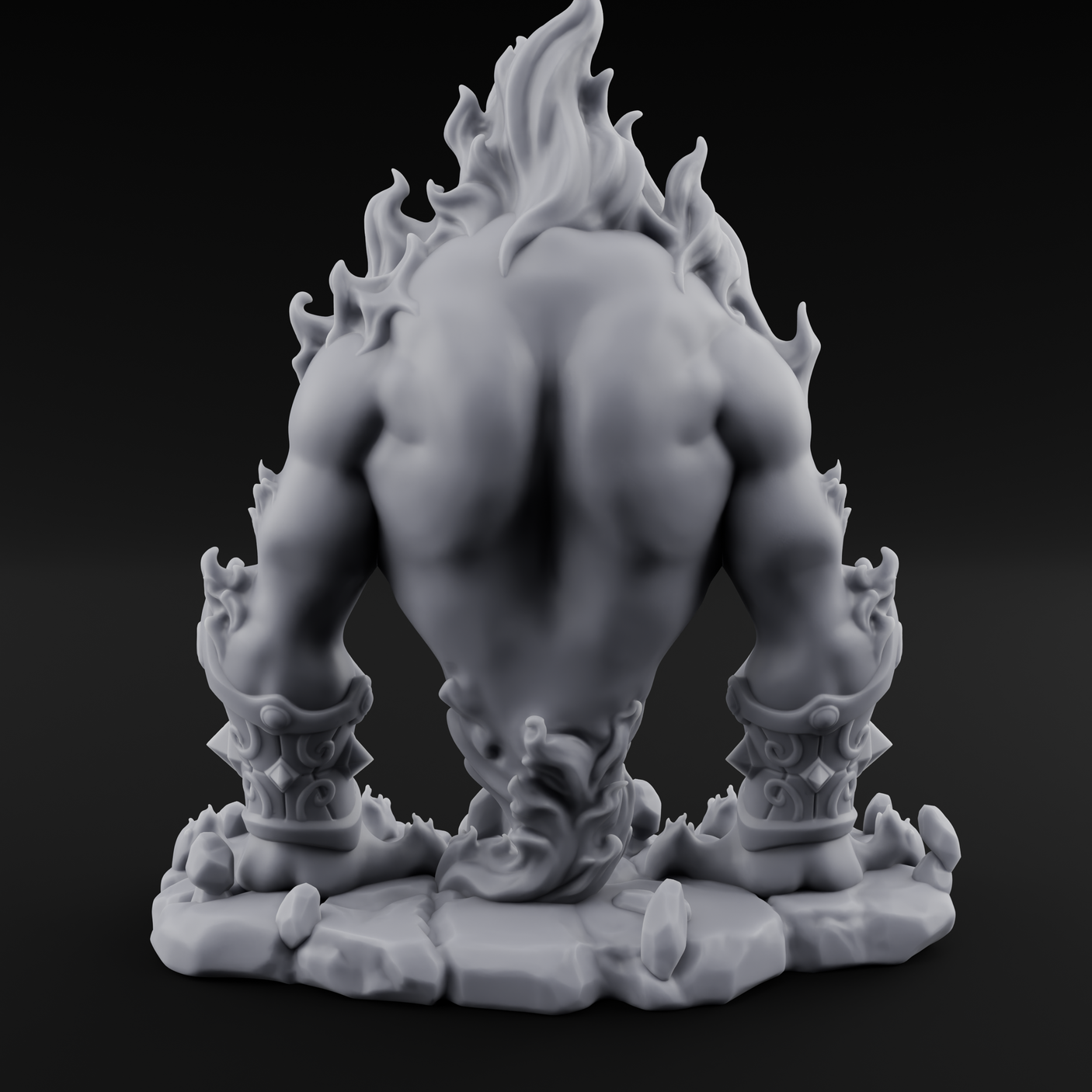 Shackle Bursting Fire Elemental Brute Miniature for Dungeons and Dragons, Pathfinder or other TTRPGs