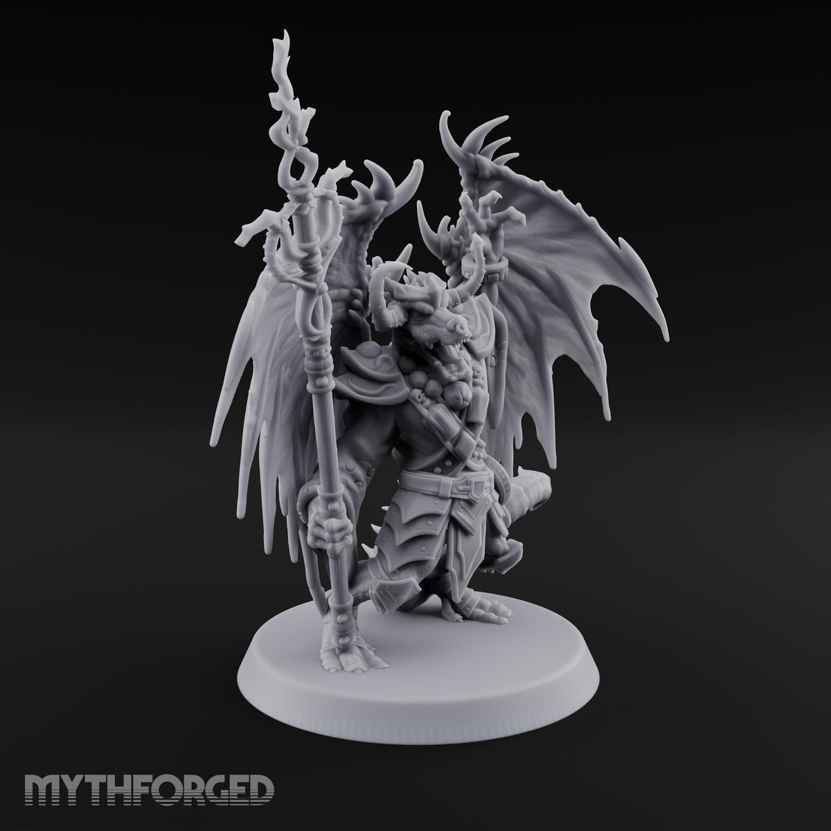 Spellflame Overhead, Staff Planted Dragonborn Fire Mage