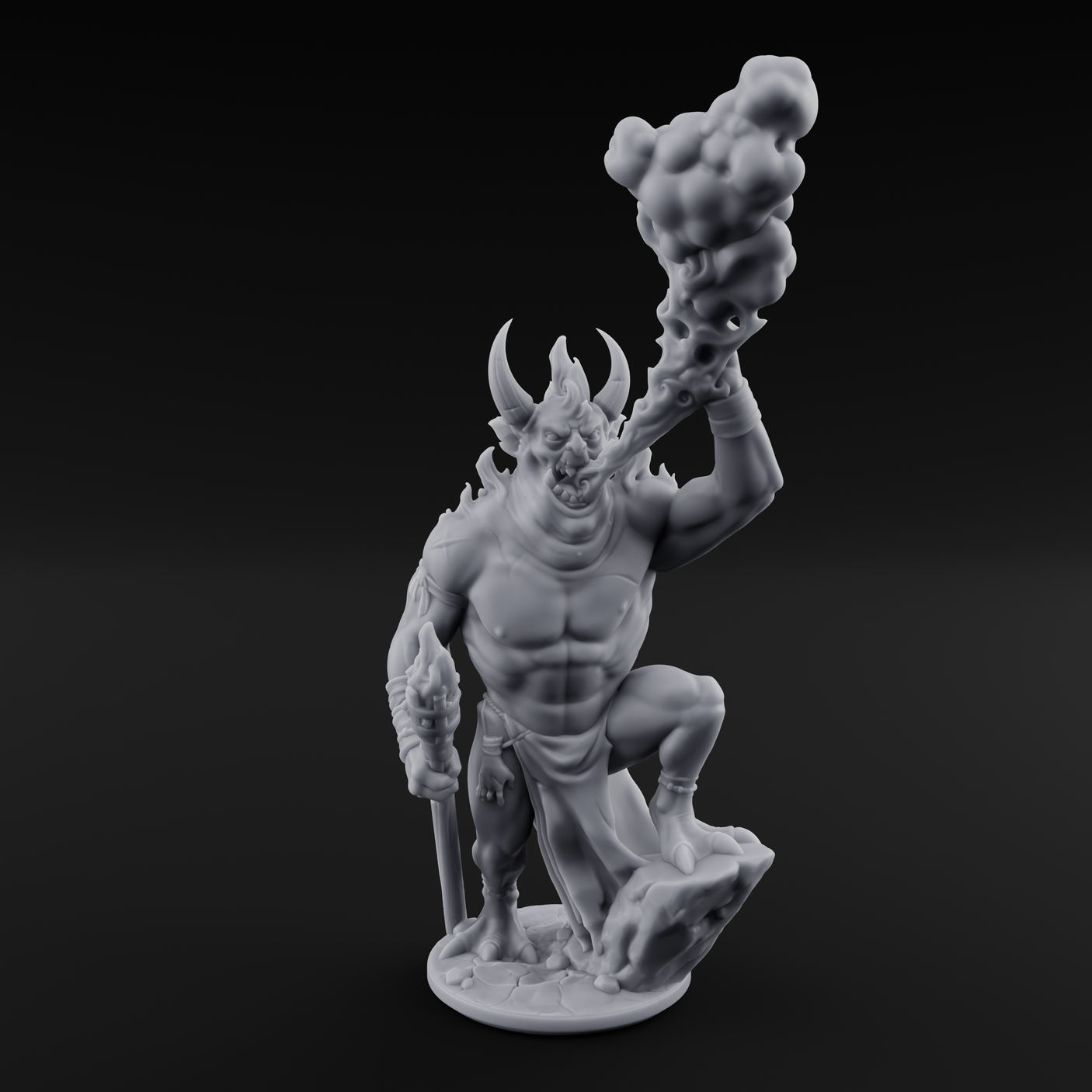 Smoke Belching Demon Firespitter Miniature for Dungeons and Dragons, Pathfinder or other TTRPGs