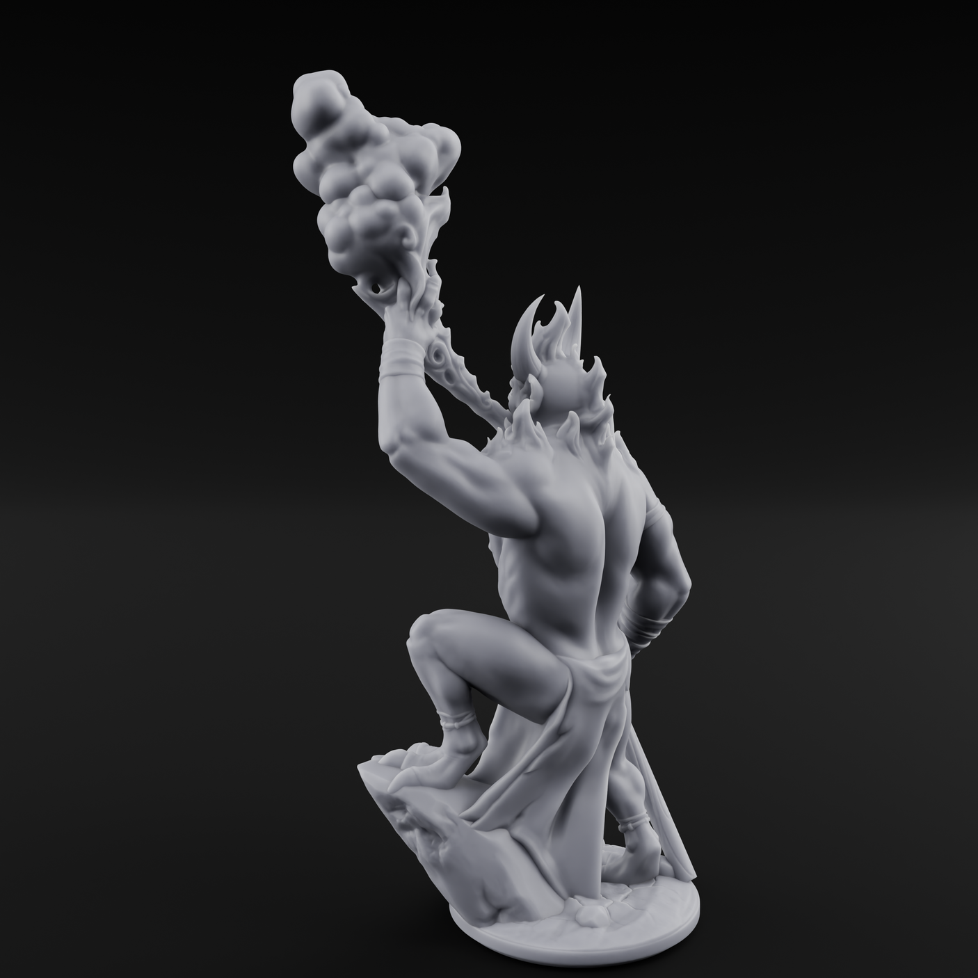 Smoke Belching Demon Firespitter Miniature for Dungeons and Dragons, Pathfinder or other TTRPGs