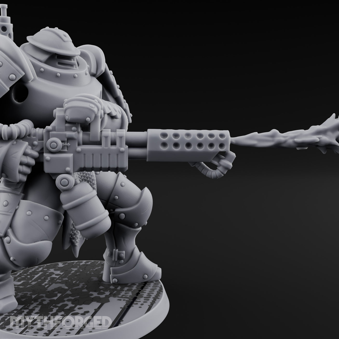 Fist Cocked Gun Levelling Automaton Heavy Trooper Miniature for Dungeons and Dragons, Pathfinder or other TTRPGs