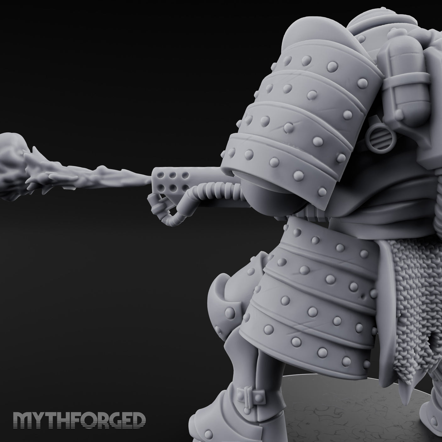 Fist Cocked Gun Levelling Automaton Heavy Trooper Miniature for Dungeons and Dragons, Pathfinder or other TTRPGs
