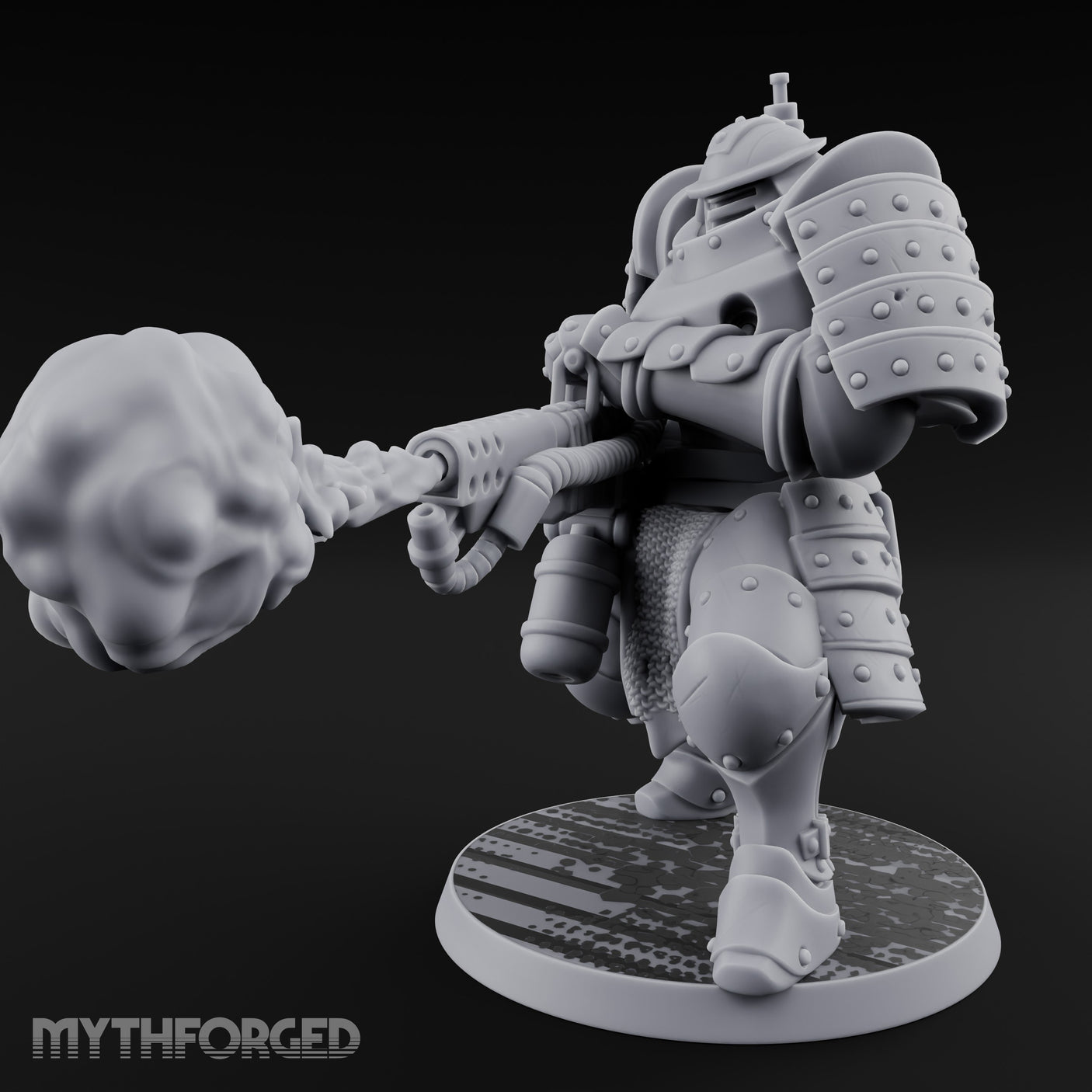 Fist Cocked Gun Levelling Automaton Heavy Trooper Miniature for Dungeons and Dragons, Pathfinder or other TTRPGs