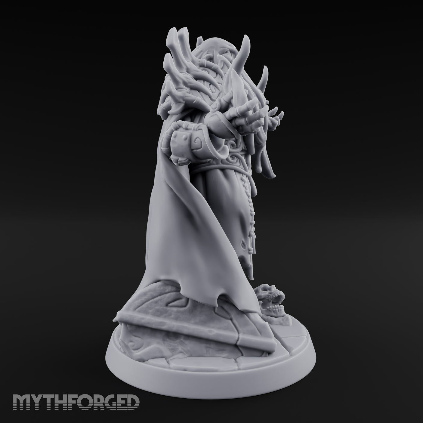 Flame Conjuring Draugr Sorcerer Miniature for Dungeons and Dragons, Pathfinder or other TTRPGs
