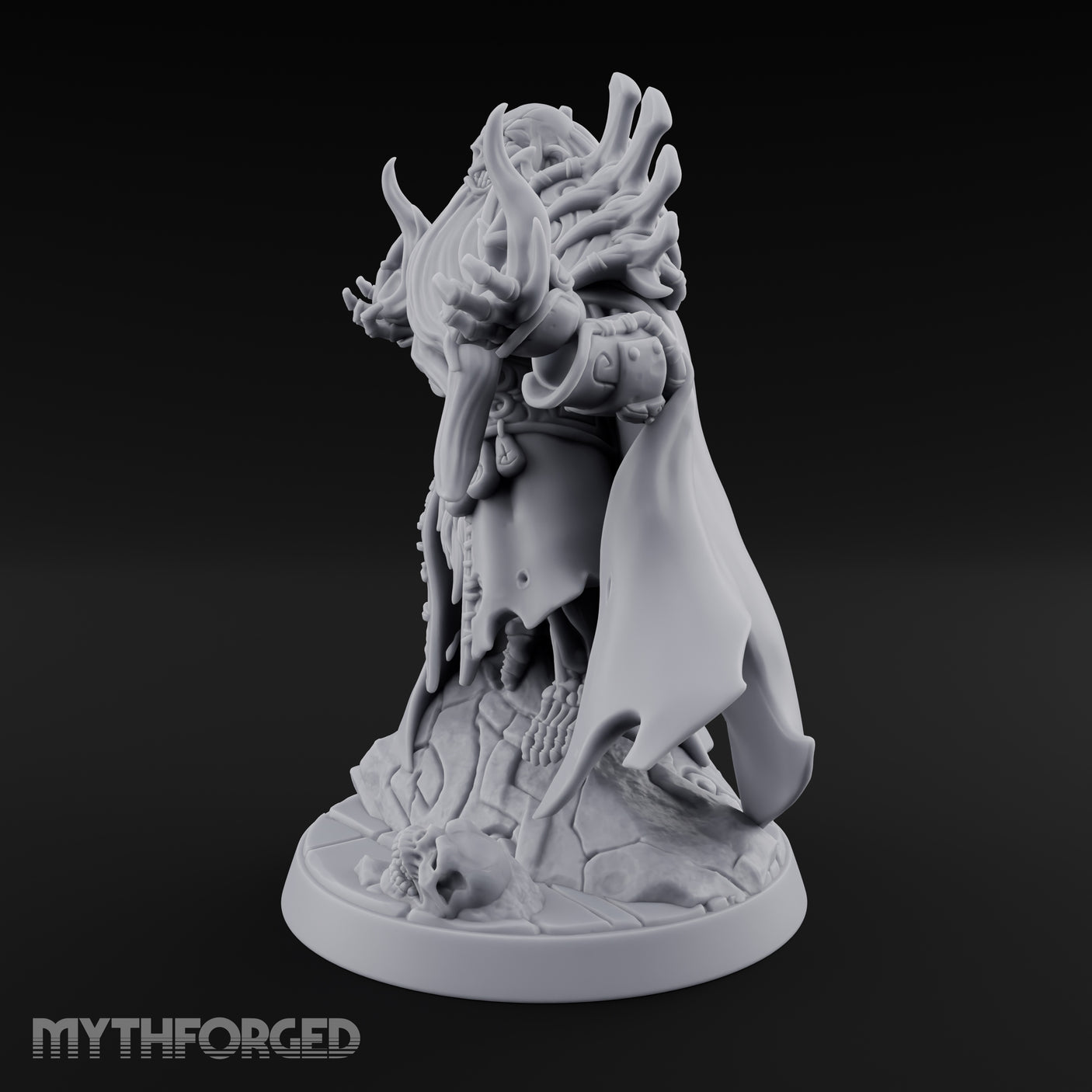 Flame Conjuring Draugr Sorcerer Miniature for Dungeons and Dragons, Pathfinder or other TTRPGs