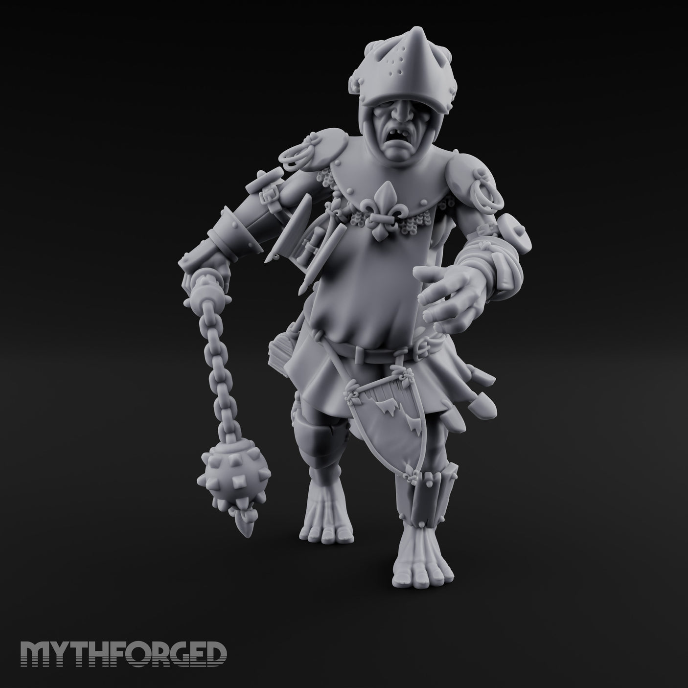Flail Swinging Lurching Giant Warrior Miniature for Dungeons and Dragons, Pathfinder or other TTRPGs