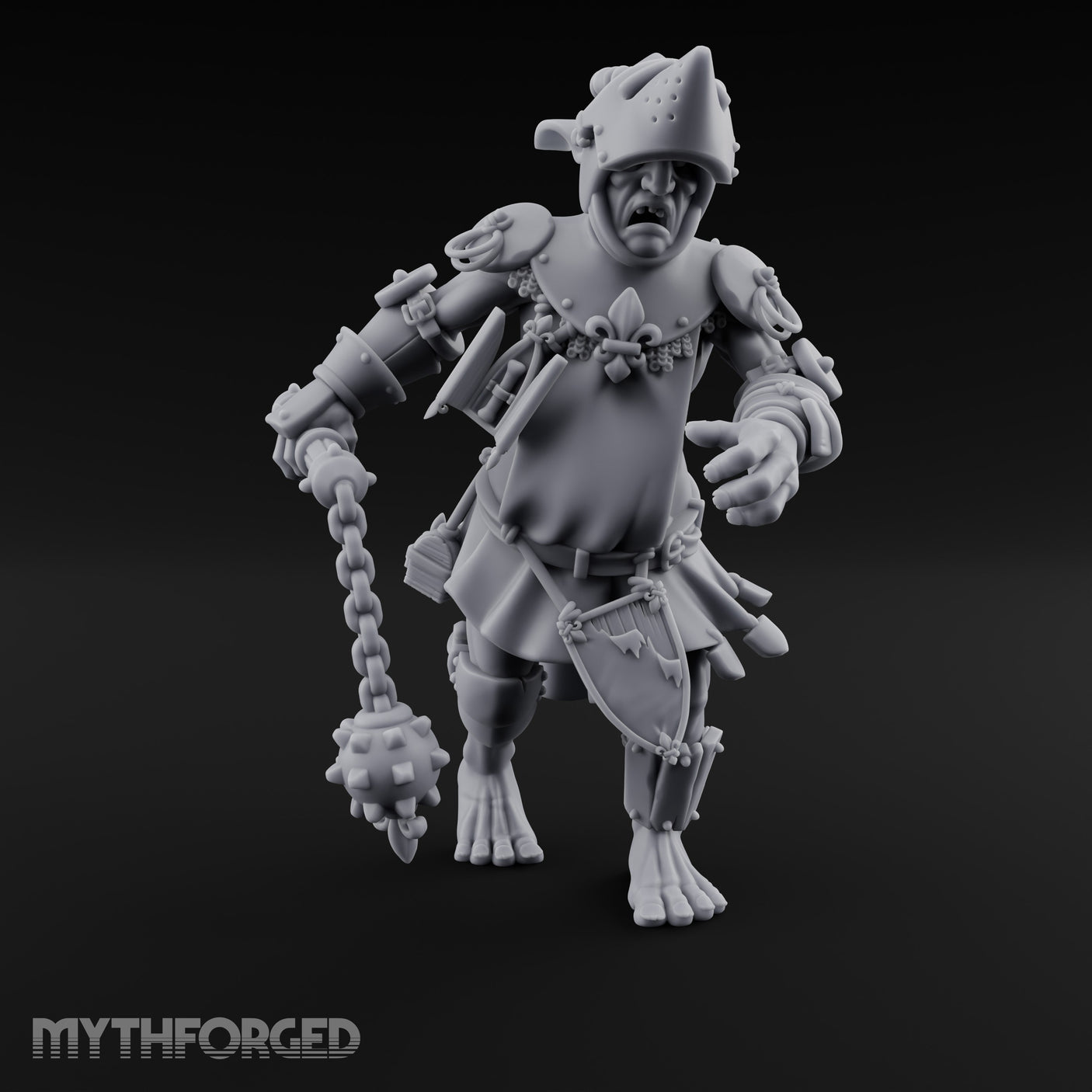 Flail Swinging Lurching Giant Warrior Miniature for Dungeons and Dragons, Pathfinder or other TTRPGs