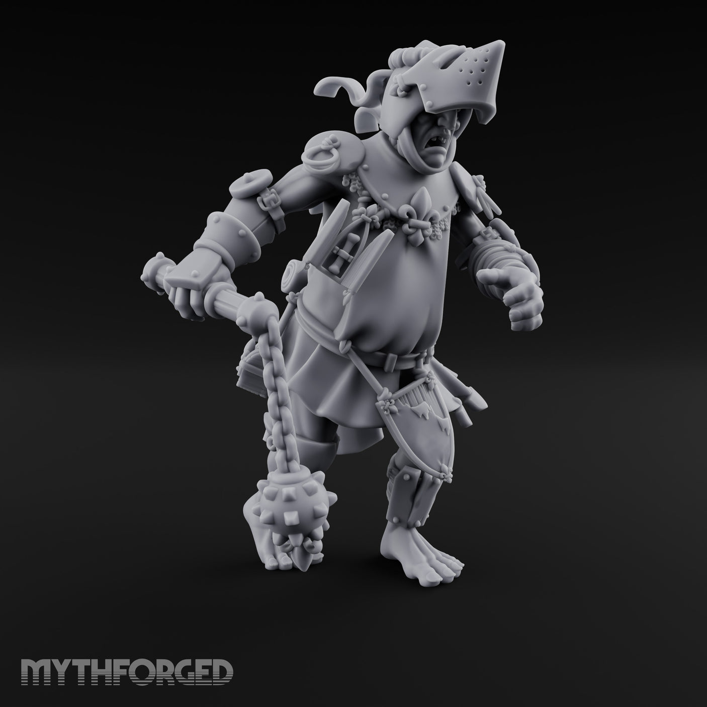 Flail Swinging Lurching Giant Warrior Miniature for Dungeons and Dragons, Pathfinder or other TTRPGs