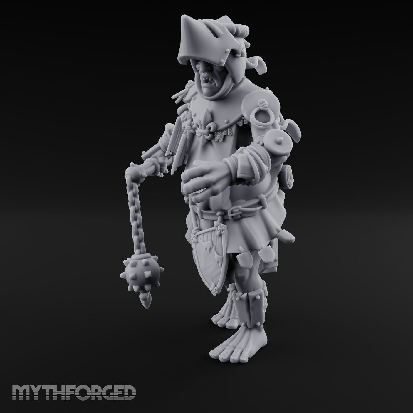 Flail Swinging Lurching Giant Warrior Miniature for Dungeons and Dragons, Pathfinder or other TTRPGs