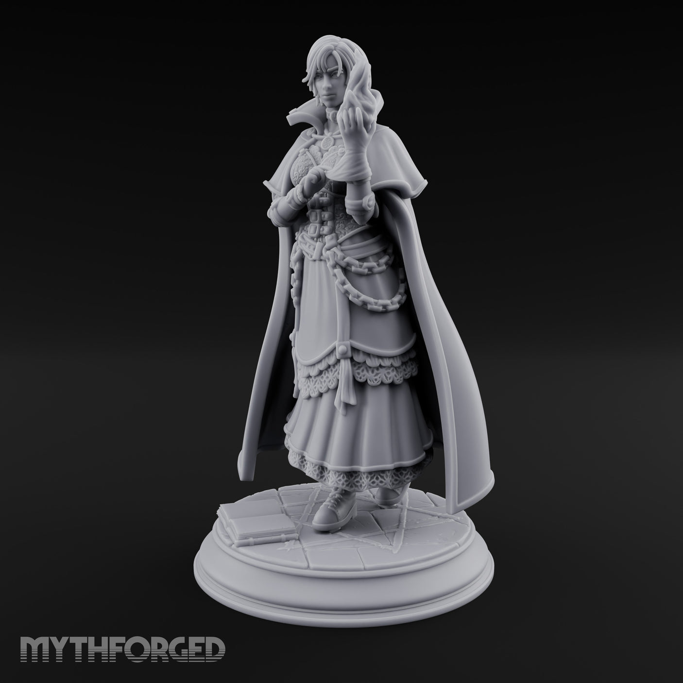 Flame Conjuring Human Sorceress Miniature for Dungeons and Dragons, Pathfinder or other TTRPGs