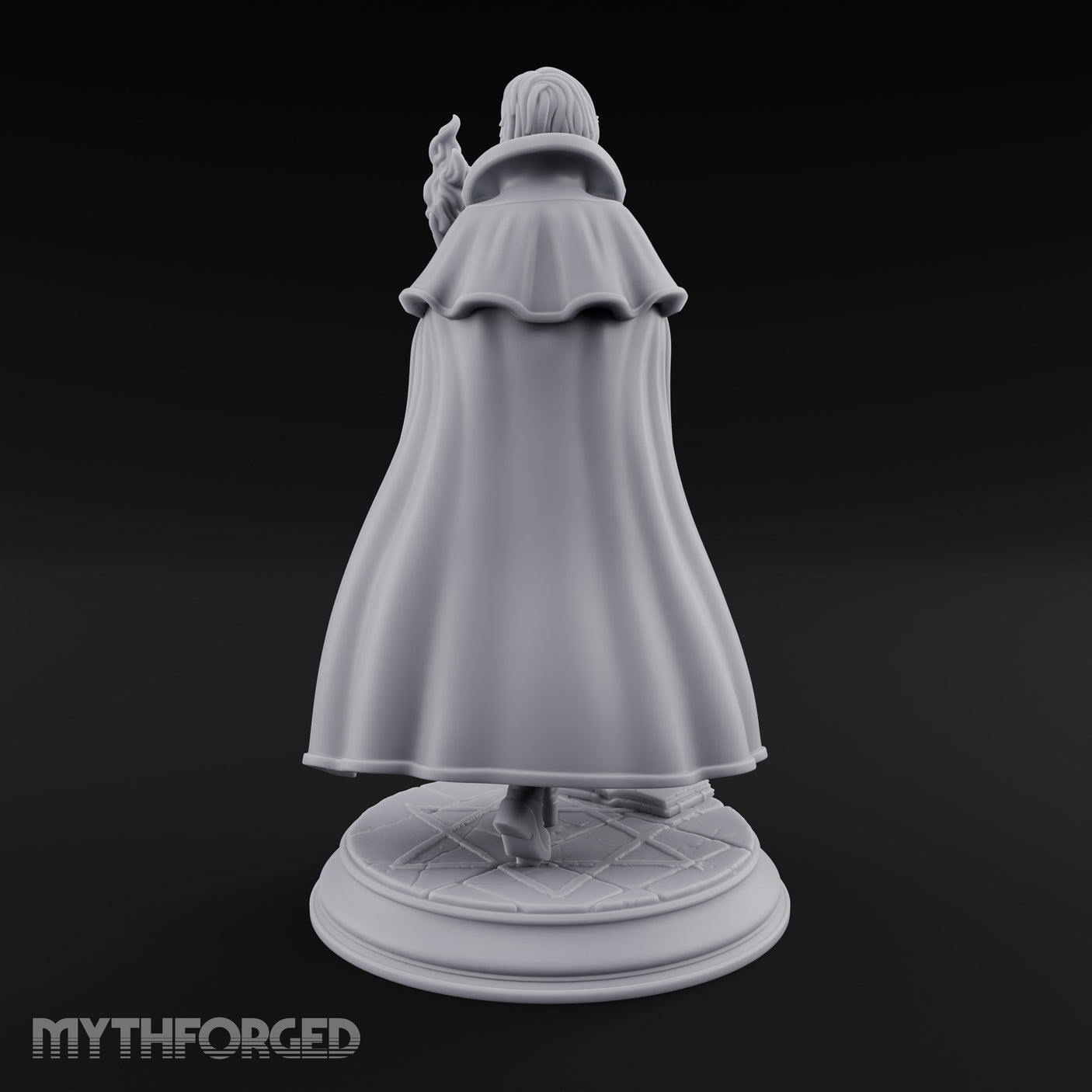 Flame Conjuring Human Sorceress Miniature for Dungeons and Dragons, Pathfinder or other TTRPGs