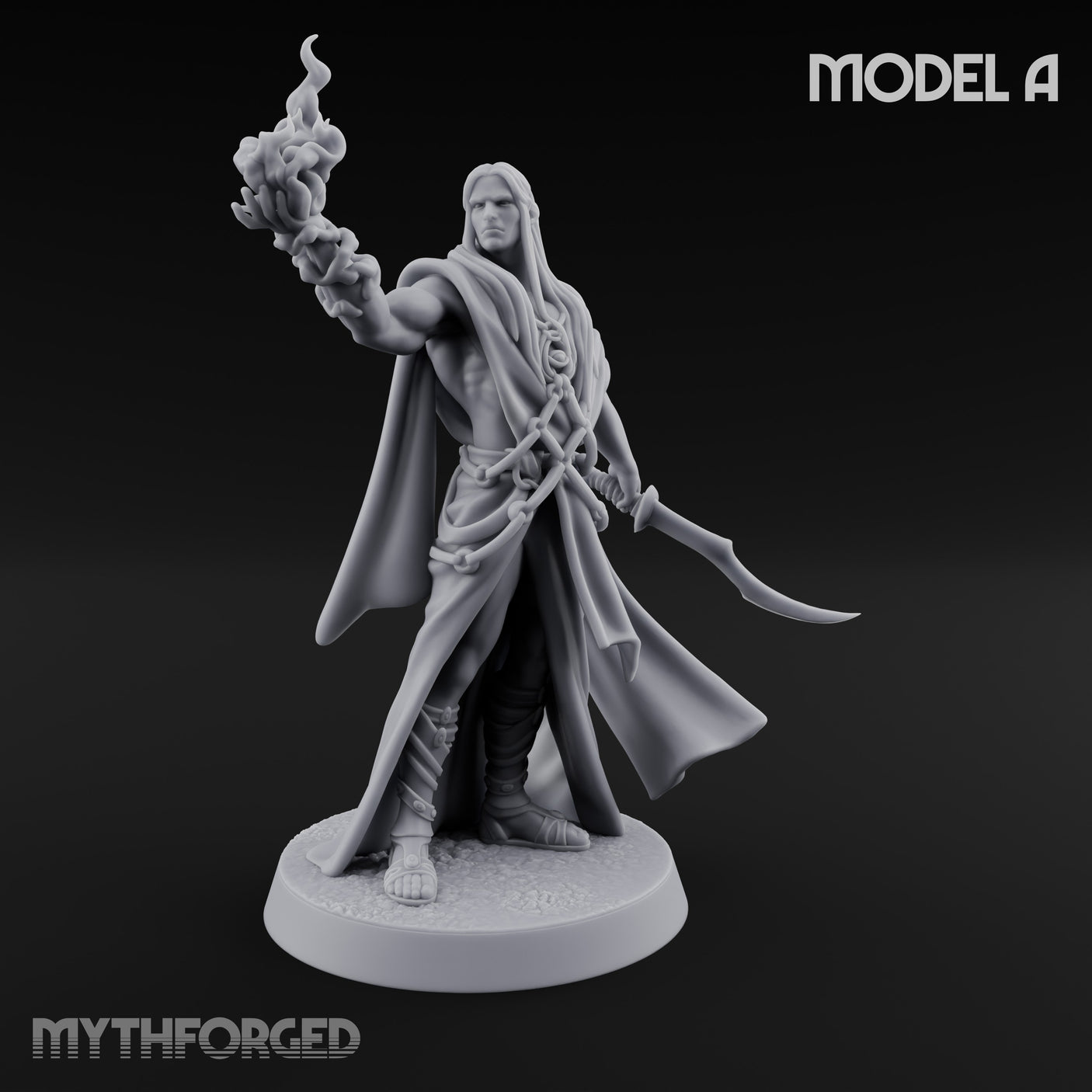Flame Conjuring, Rippling Robes Human Sorcerer A Miniature for Dungeons and Dragons, Pathfinder or other TTRPGs