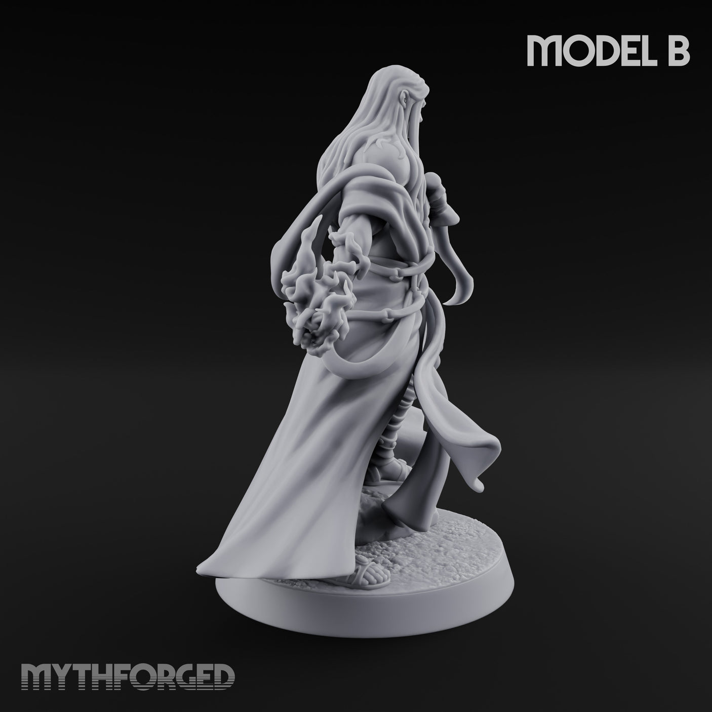 Flame Conjuring, Rippling Robes Human Sorcerer B Miniature for Dungeons and Dragons, Pathfinder or other TTRPGs
