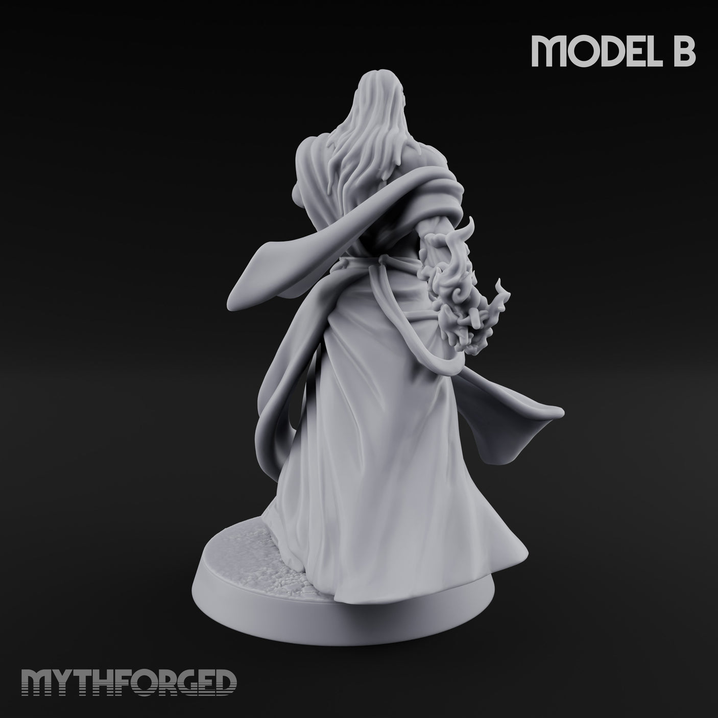 Flame Conjuring, Rippling Robes Human Sorcerer B Miniature for Dungeons and Dragons, Pathfinder or other TTRPGs