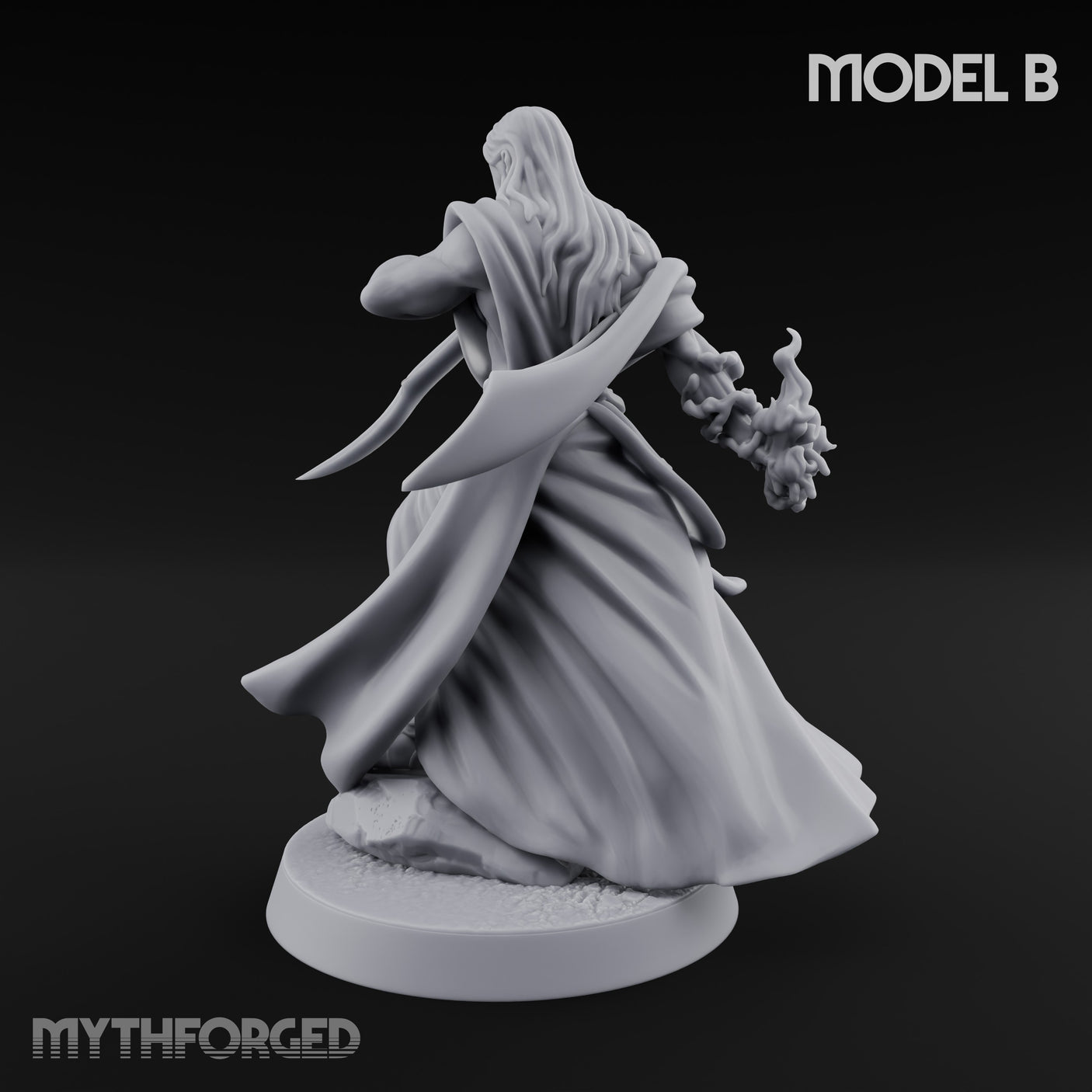 Flame Conjuring, Rippling Robes Human Sorcerer B Miniature for Dungeons and Dragons, Pathfinder or other TTRPGs
