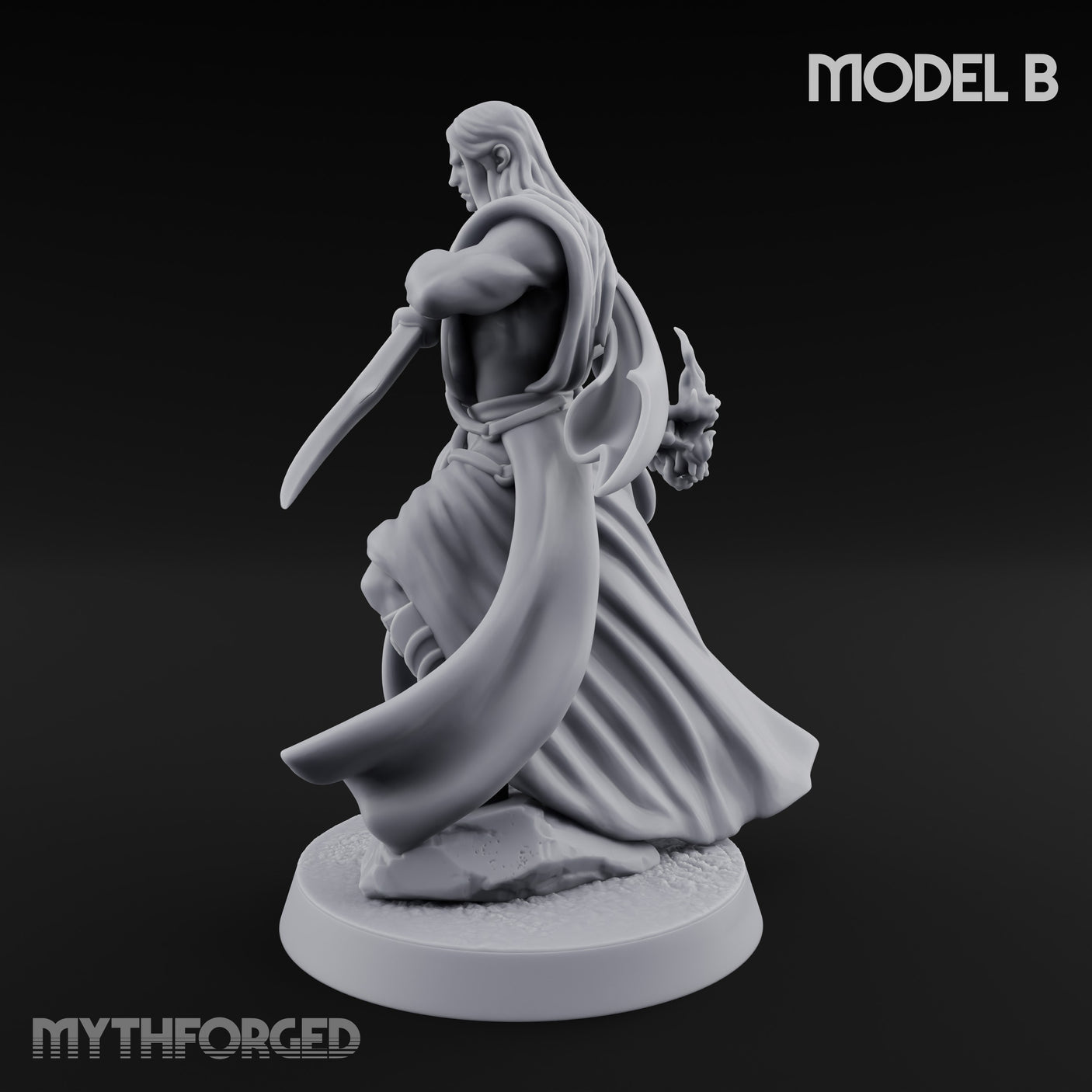 Flame Conjuring, Rippling Robes Human Sorcerer B Miniature for Dungeons and Dragons, Pathfinder or other TTRPGs