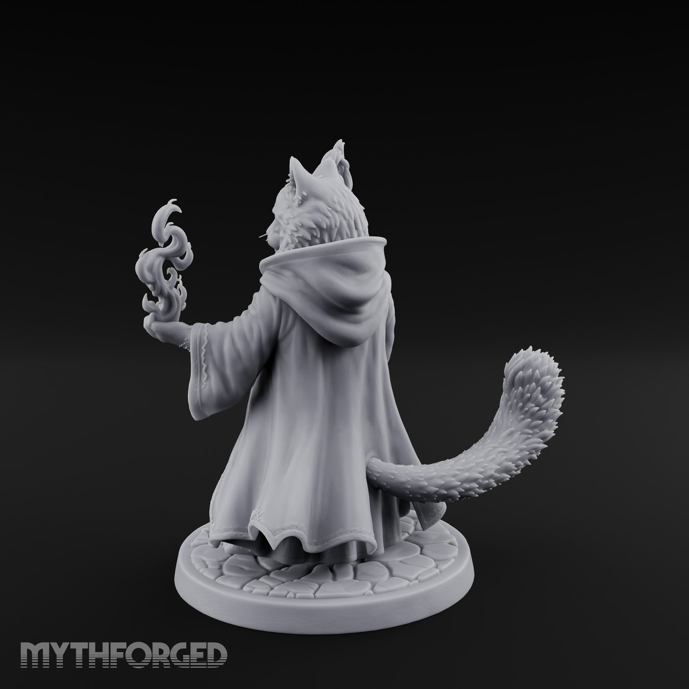 Flame Conjuring Tabaxi Sorcerer Miniature for Dungeons and Dragons, Pathfinder or other TTRPGs