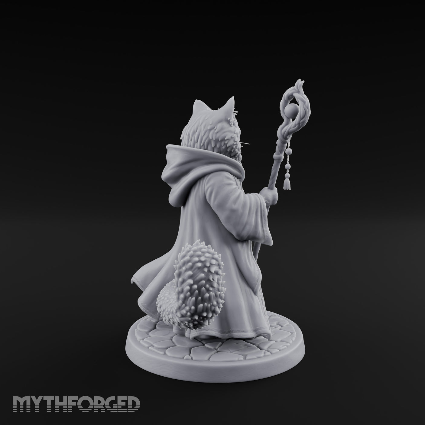 Flame Conjuring Tabaxi Sorcerer Miniature for Dungeons and Dragons, Pathfinder or other TTRPGs