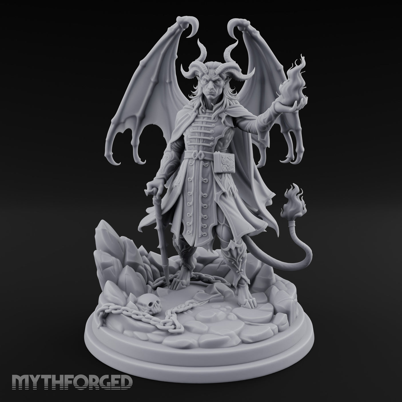 Flame Tailed Hand Raised Demon Sorcerer gallery 1