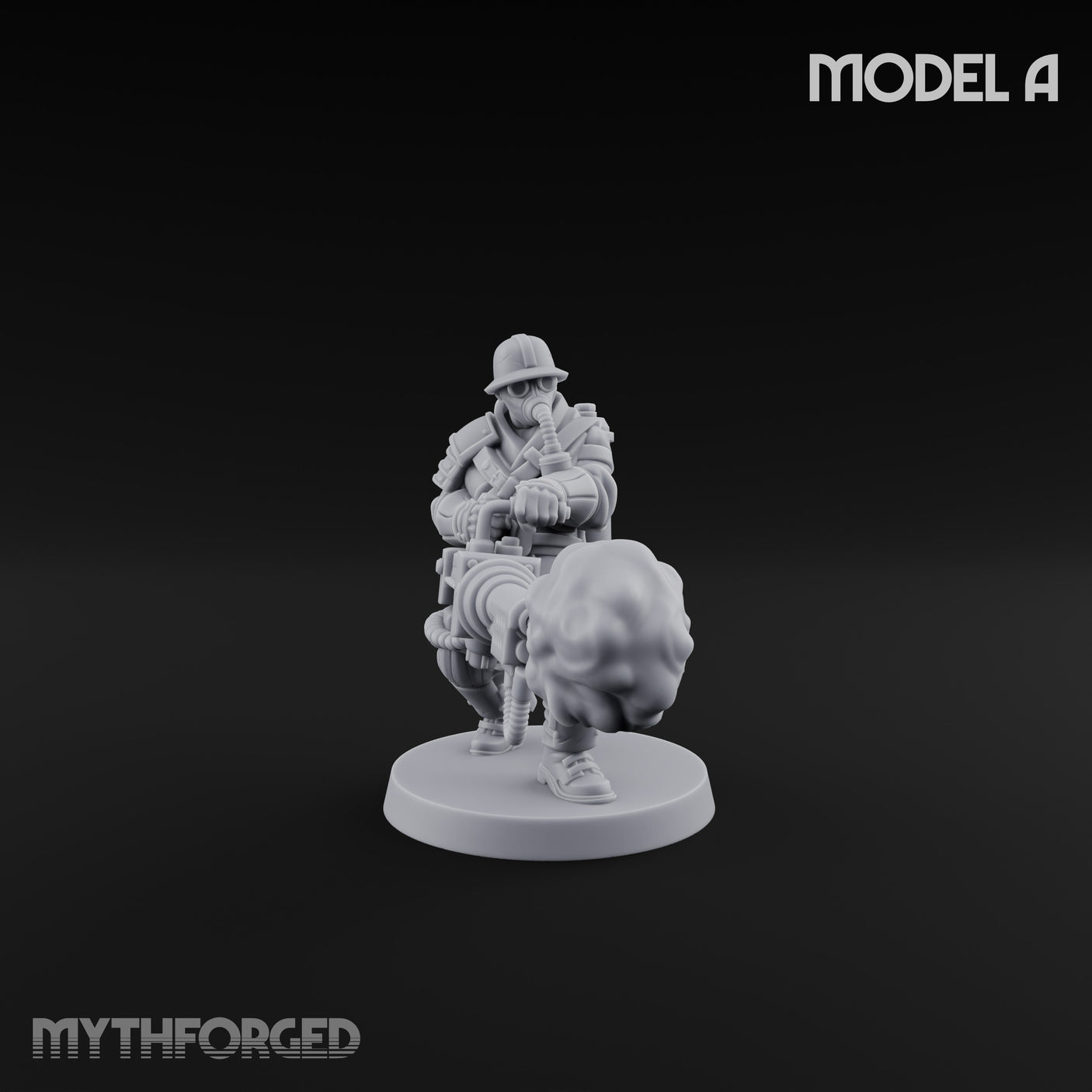 Flamer Rifle Advancing Shogunate Yeomen Miniature for Dungeons and Dragons, Pathfinder or other TTRPGs