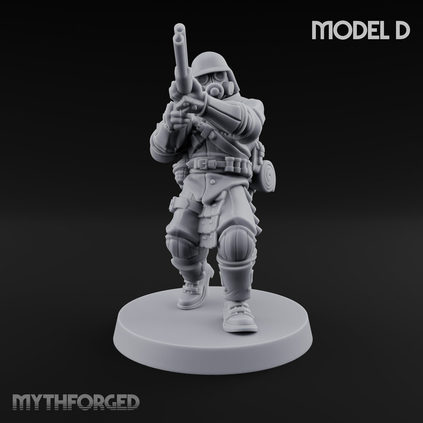 Flamer Rifle Advancing Shogunate Yeomen Miniature for Dungeons and Dragons, Pathfinder or other TTRPGs