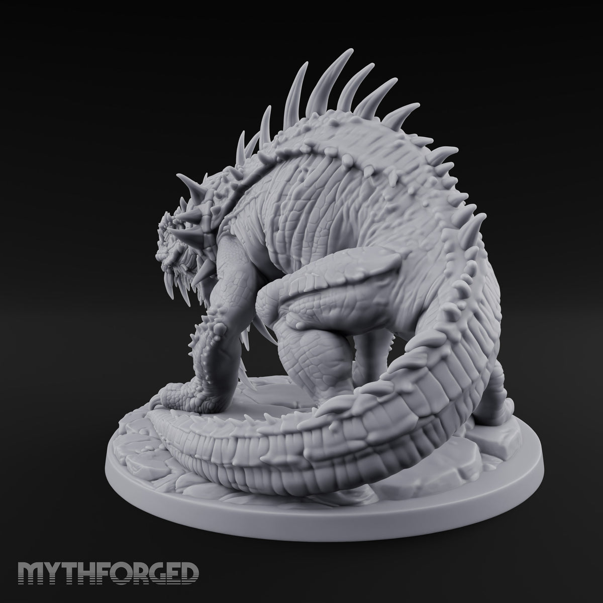 Collar Spiked, Spines Raised Giant Lizard