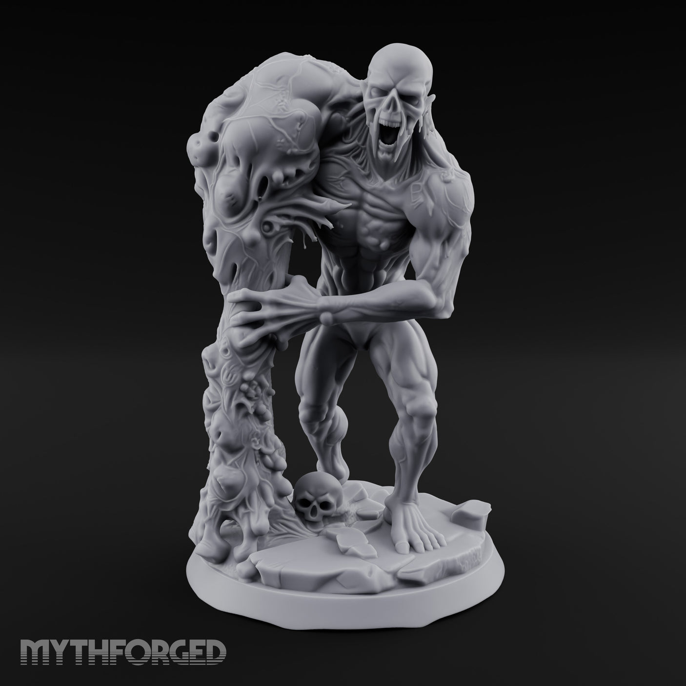 Flesh Tearing Screaming Zombie Abomination Miniature for Dungeons and Dragons, Pathfinder or other TTRPGs