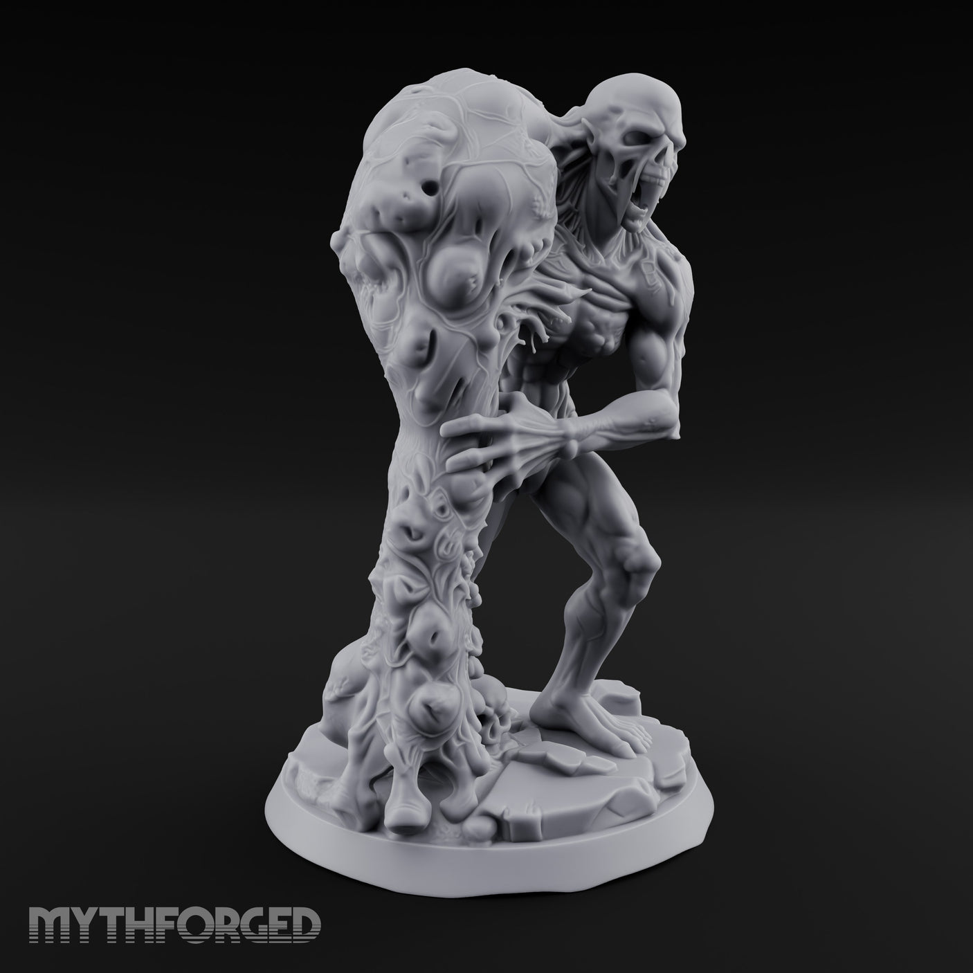 Flesh Tearing Screaming Zombie Abomination Miniature for Dungeons and Dragons, Pathfinder or other TTRPGs