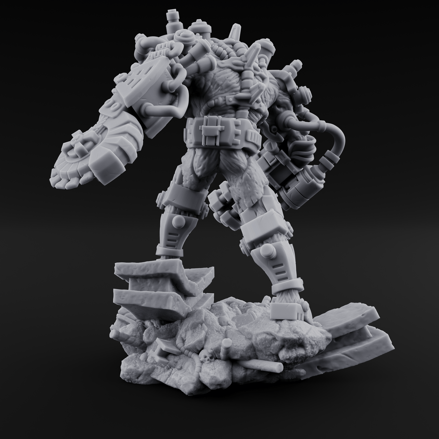 Stitched Together Wrong Necrolinked Wight C Miniature for Dungeons and Dragons, Pathfinder or other TTRPGs