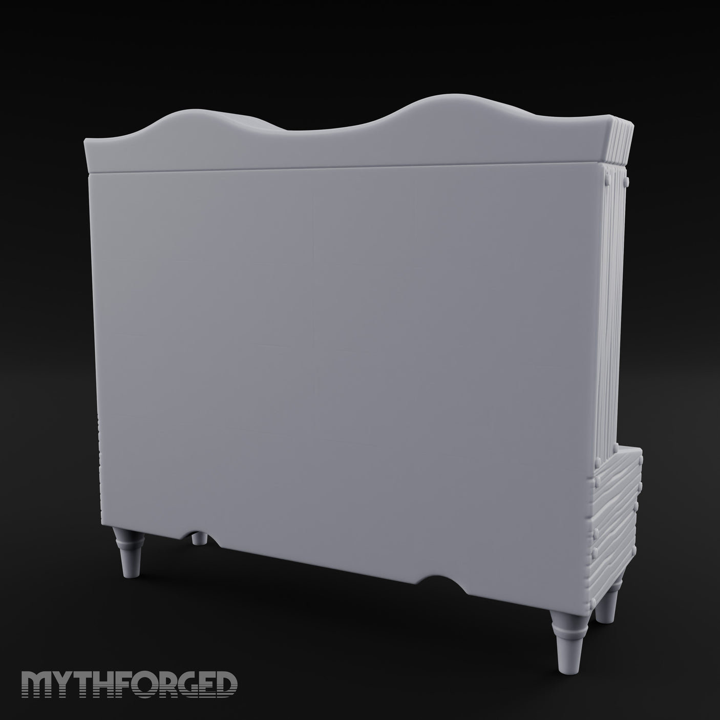 Fleur-de-Lis Drawer-Fronted Noble Grand Bookcase Desk Miniature for Dungeons and Dragons, Pathfinder or other TTRPGs