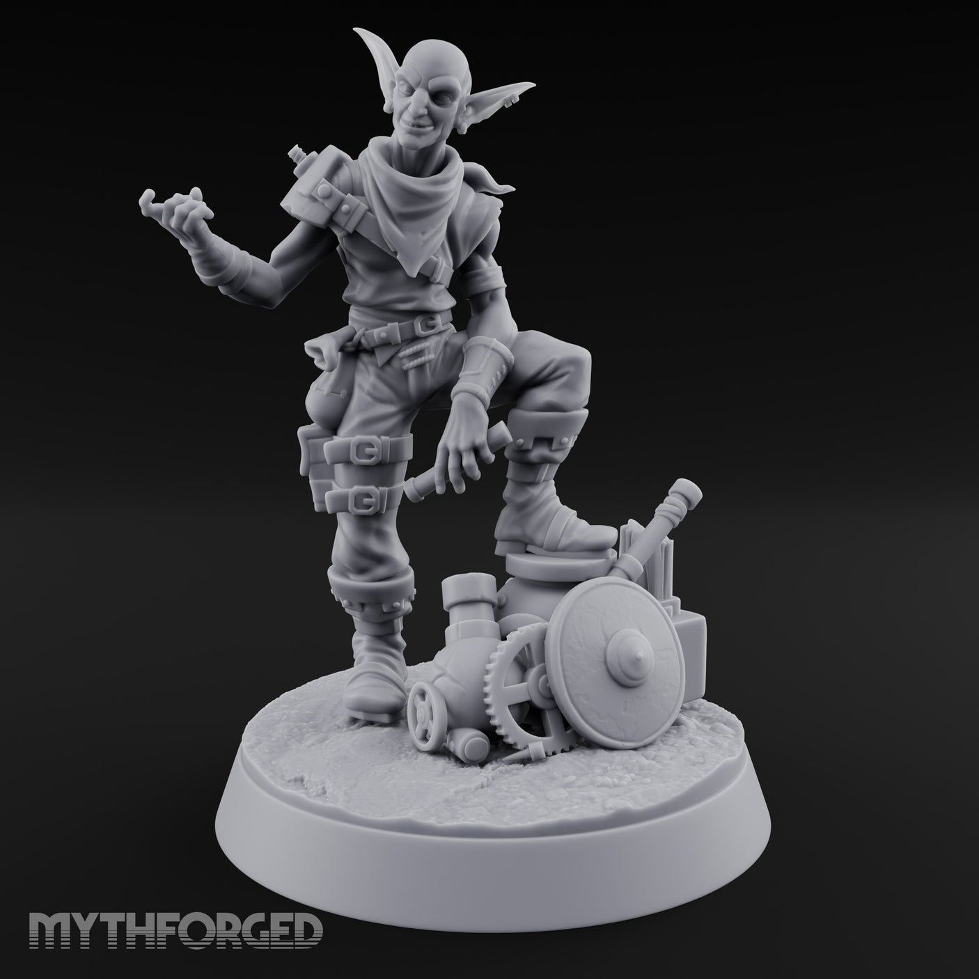 Foot Propped Gear Lounging Goblin Scrap Merchant