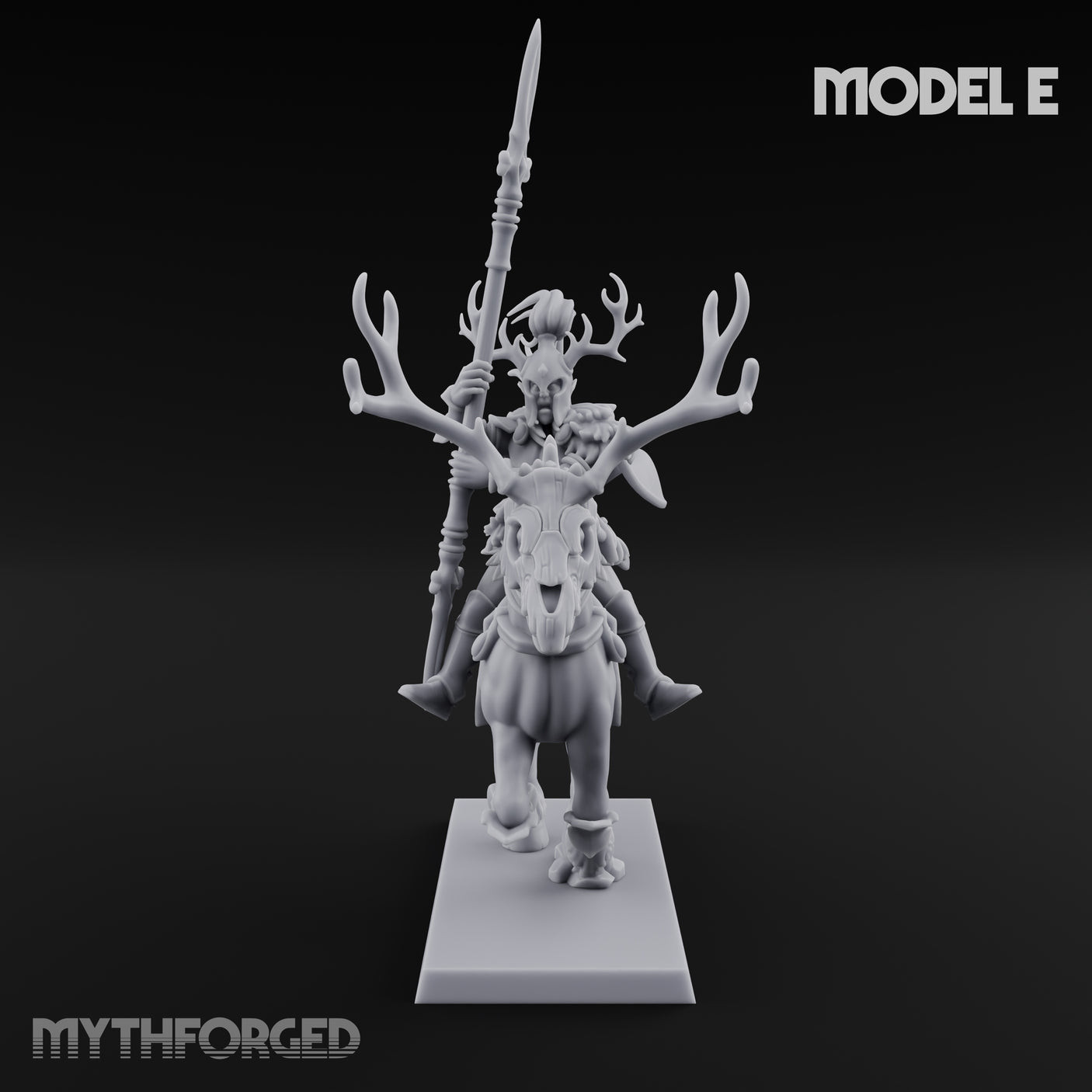 Antlered Cavalry Charging Wild Hunt Riders Miniature for Dungeons and Dragons, Pathfinder or other TTRPGs