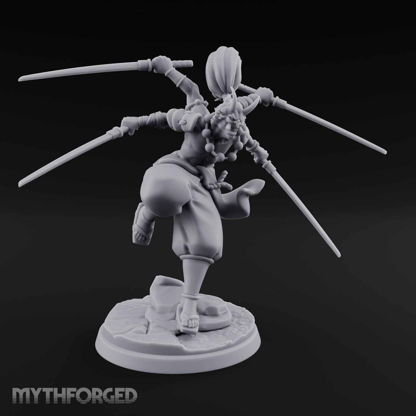 Four Blades Spinning Oni Bladedancer