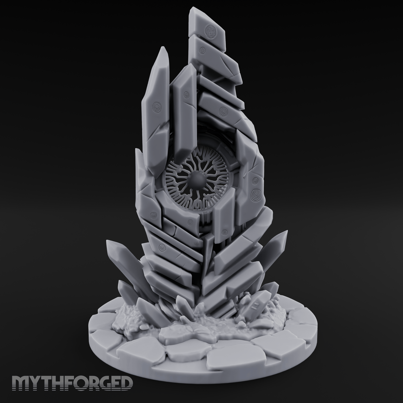 Crystalline Monolith Rising Obelisk Sentinel Miniature for Dungeons and Dragons, Pathfinder or other TTRPGs