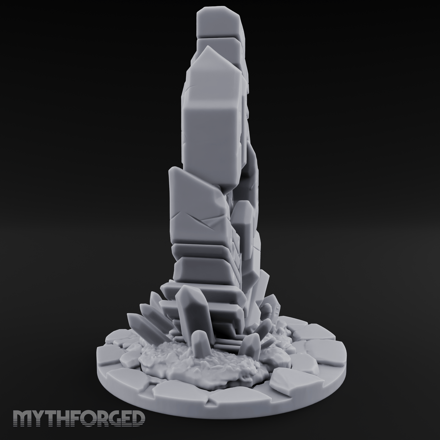 Crystalline Monolith Rising Obelisk Sentinel Miniature for Dungeons and Dragons, Pathfinder or other TTRPGs