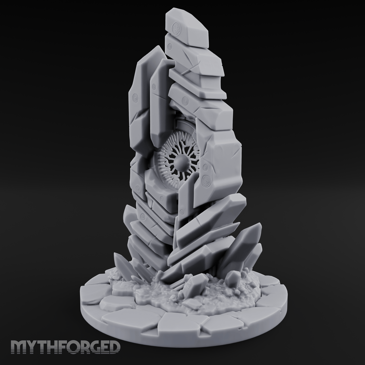 Crystalline Monolith Rising Obelisk Sentinel Miniature for Dungeons and Dragons, Pathfinder or other TTRPGs