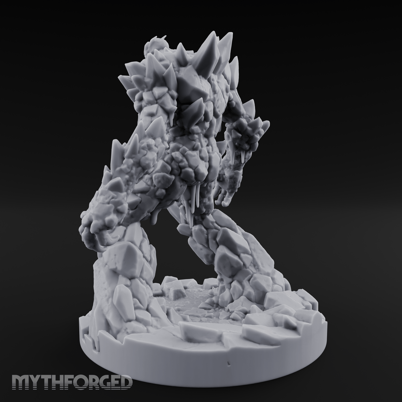 Crystalline Emerging Earth Elemental Colossus Miniature for Dungeons and Dragons, Pathfinder or other TTRPGs