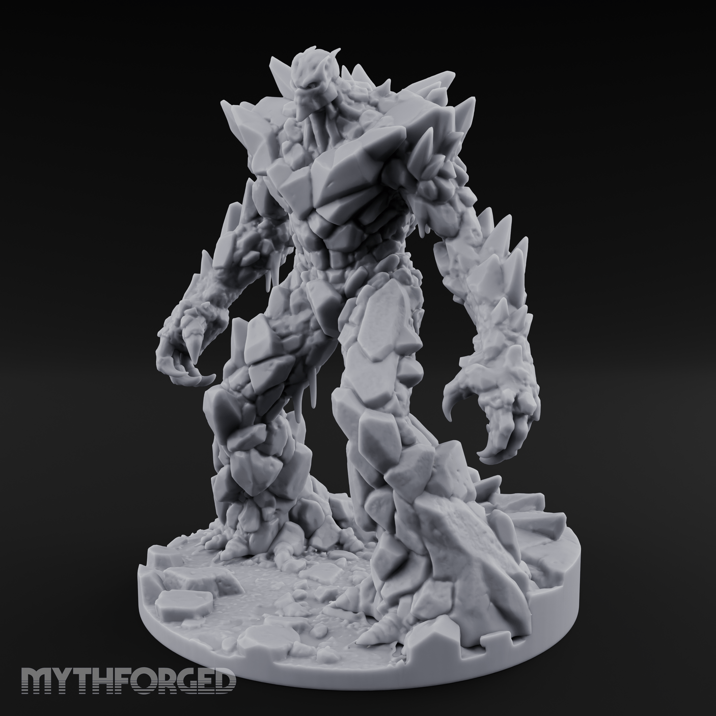 Crystalline Emerging Earth Elemental Colossus Miniature for Dungeons and Dragons, Pathfinder or other TTRPGs