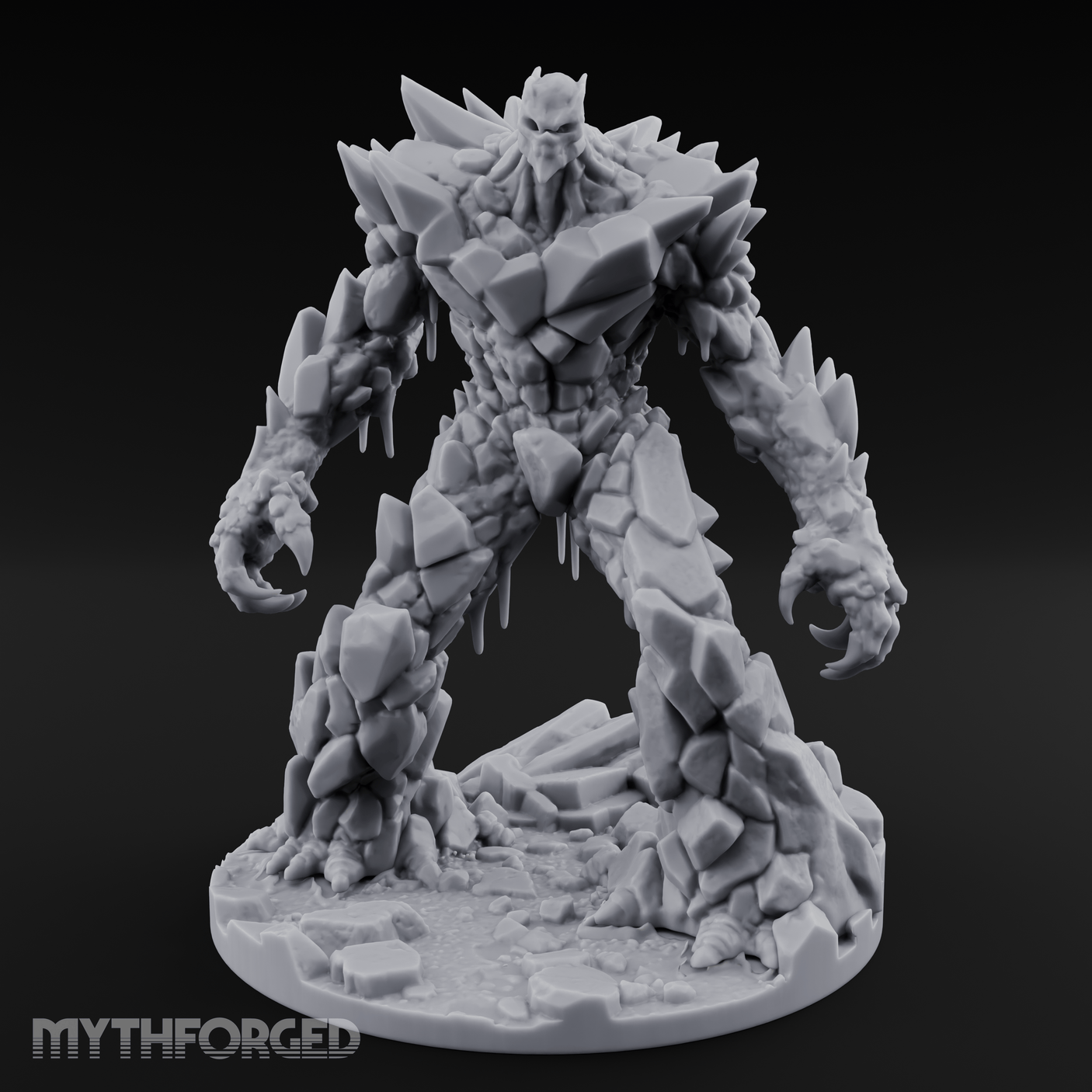 Crystalline Emerging Earth Elemental Colossus Miniature for Dungeons and Dragons, Pathfinder or other TTRPGs