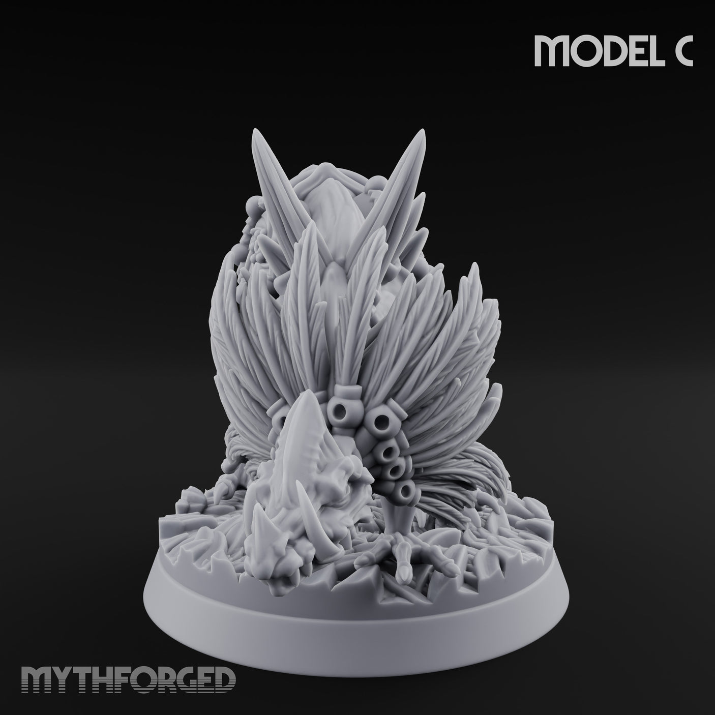 Frill Flaring Raptor Hunter C Miniature for Dungeons and Dragons, Pathfinder or other TTRPGs