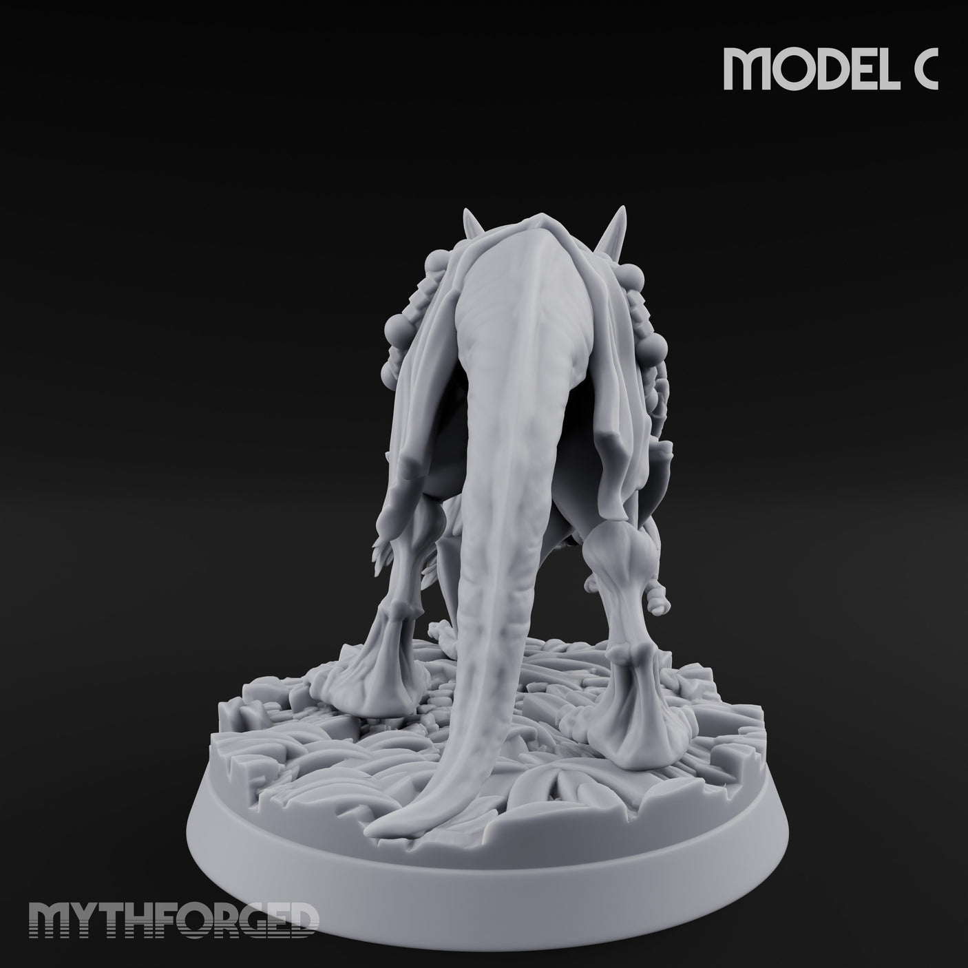 Frill Flaring Raptor Hunter C Miniature for Dungeons and Dragons, Pathfinder or other TTRPGs