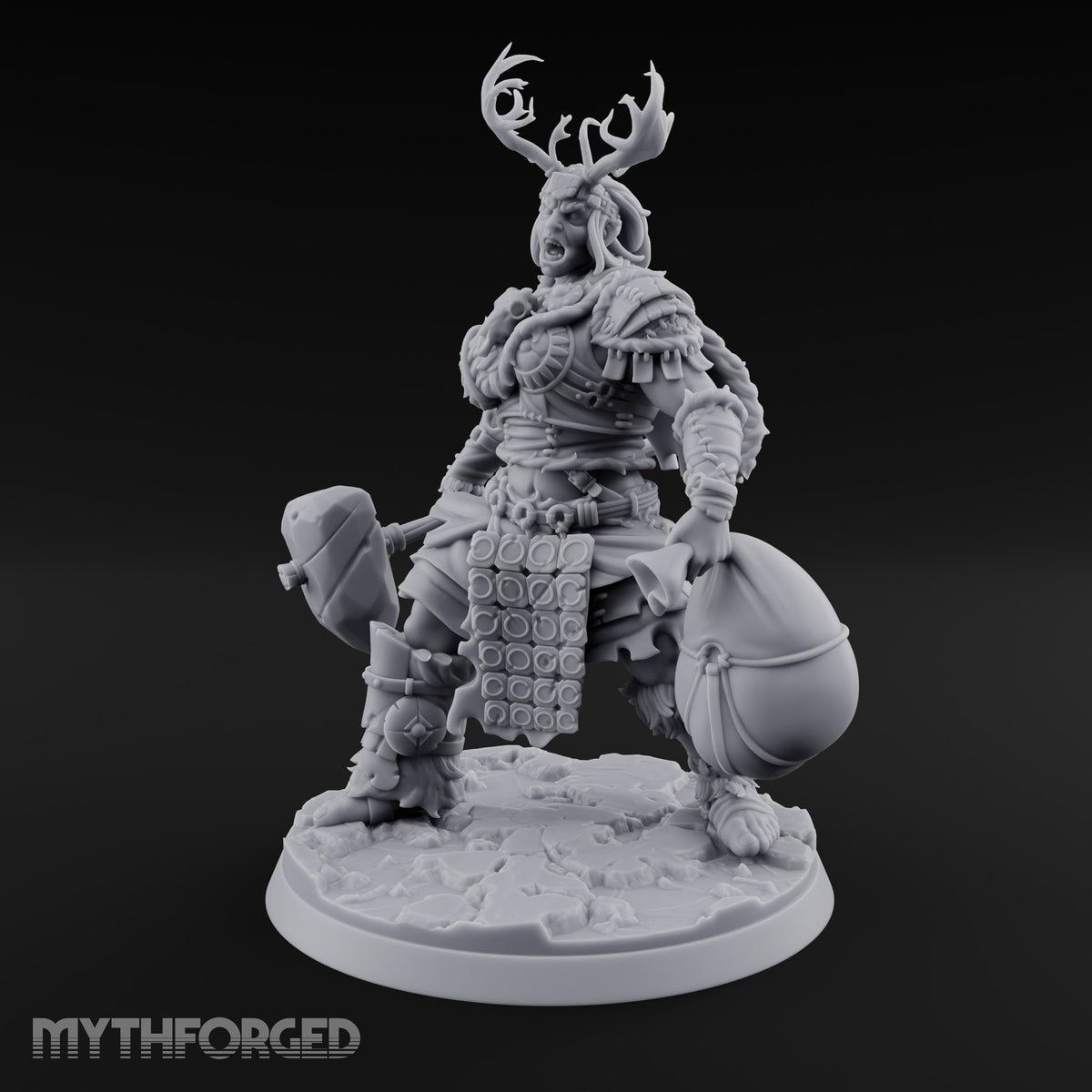 Hammer, Axe and Splintered Club Frost Giant Warrior A