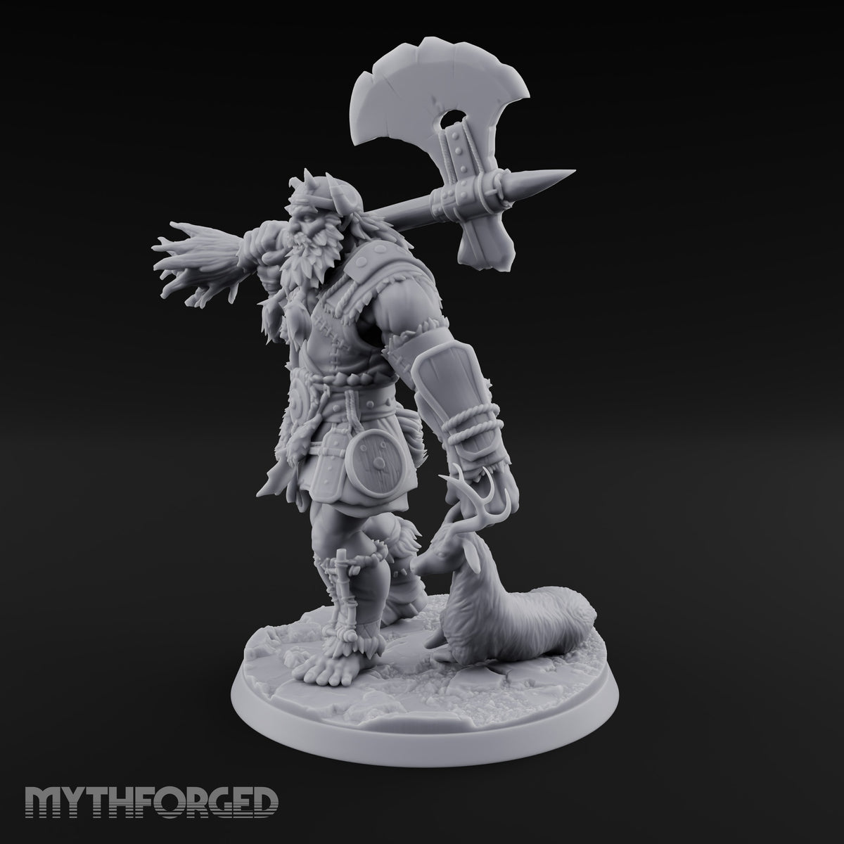 Hammer, Axe and Splintered Club Frost Giant Warrior B