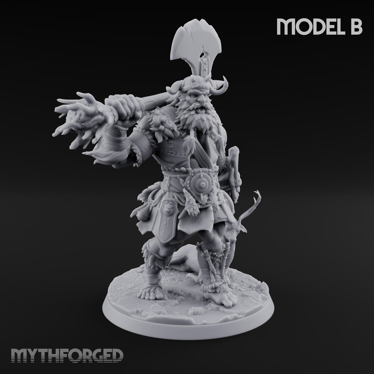 Hammer, Axe and Splintered Club Frost Giant Warrior B