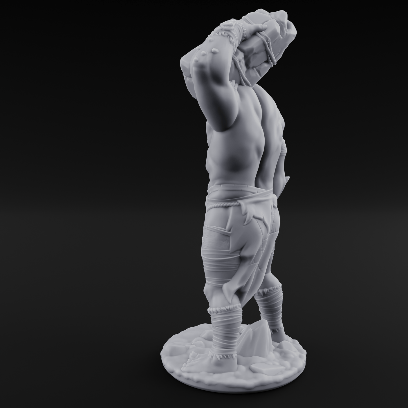 Shoulder Hauling Frost Giant Laborer Miniature for Dungeons and Dragons, Pathfinder or other TTRPGs