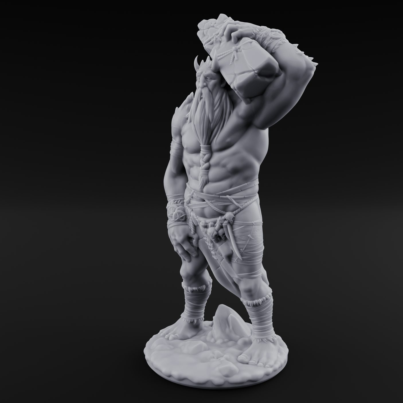 Shoulder Hauling Frost Giant Laborer Miniature for Dungeons and Dragons, Pathfinder or other TTRPGs